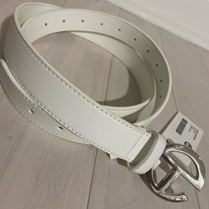 White Telfar Large Belt
